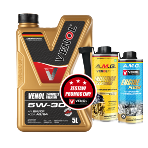 Pakiet startowy Benzyna VENOL 5W-30 - olej 5L + płukanka + preparat do wtryskiwaczy